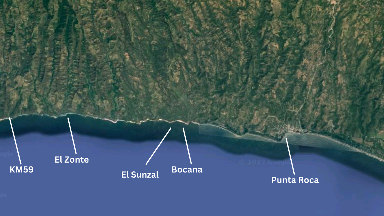 El Salvador Surf Map