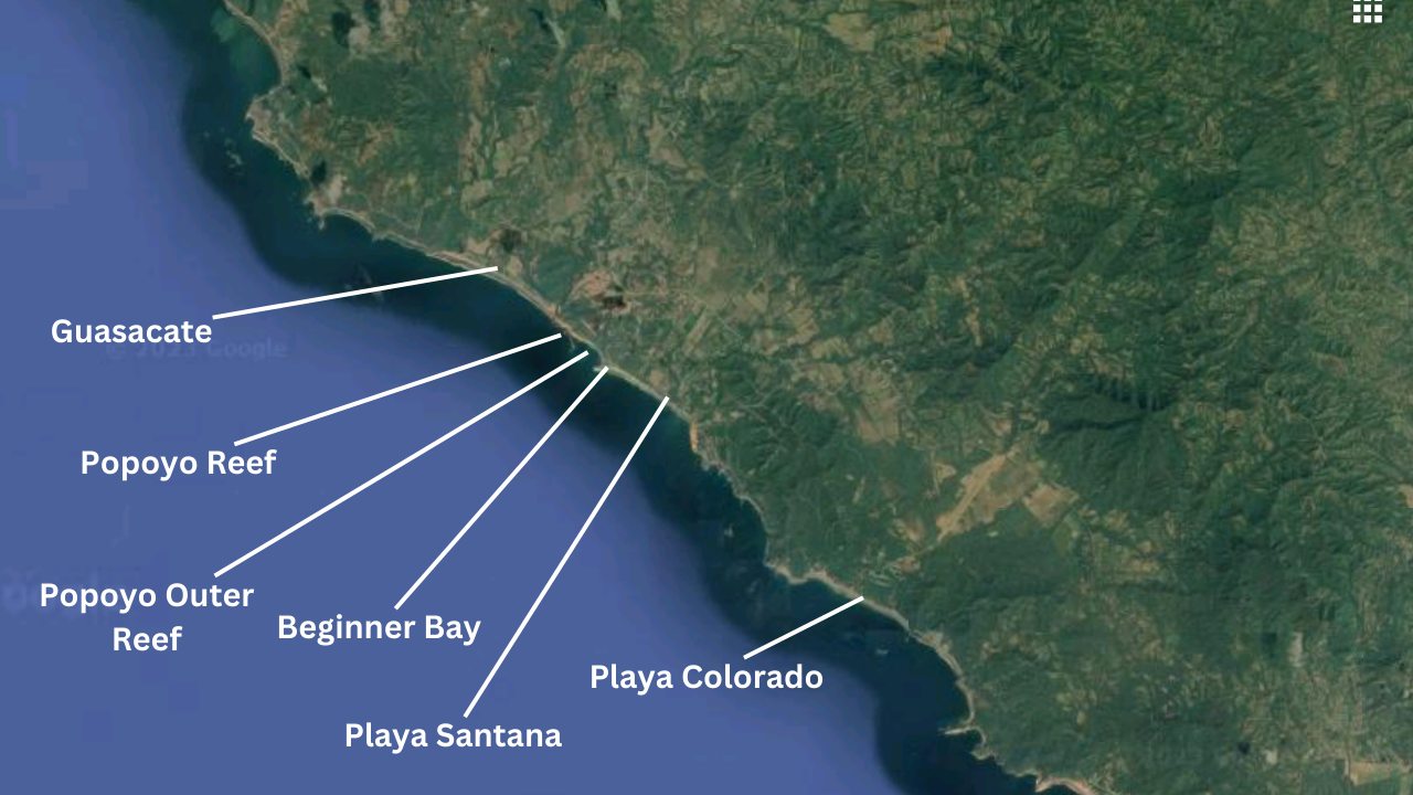 Popoyo Surf Spot Map