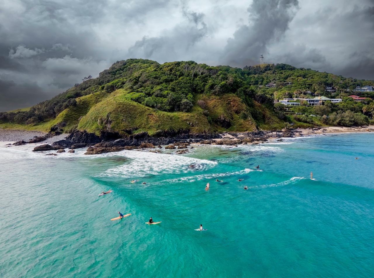 Surfing in Byron Bay